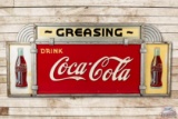 9' Coca Cola Greasing Multi Piece Tin Billboard Sign TAC 8