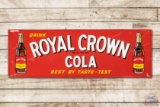 Drink Royal Crown Cola w/ Two-Bottles Metal Sign TAC 8.75