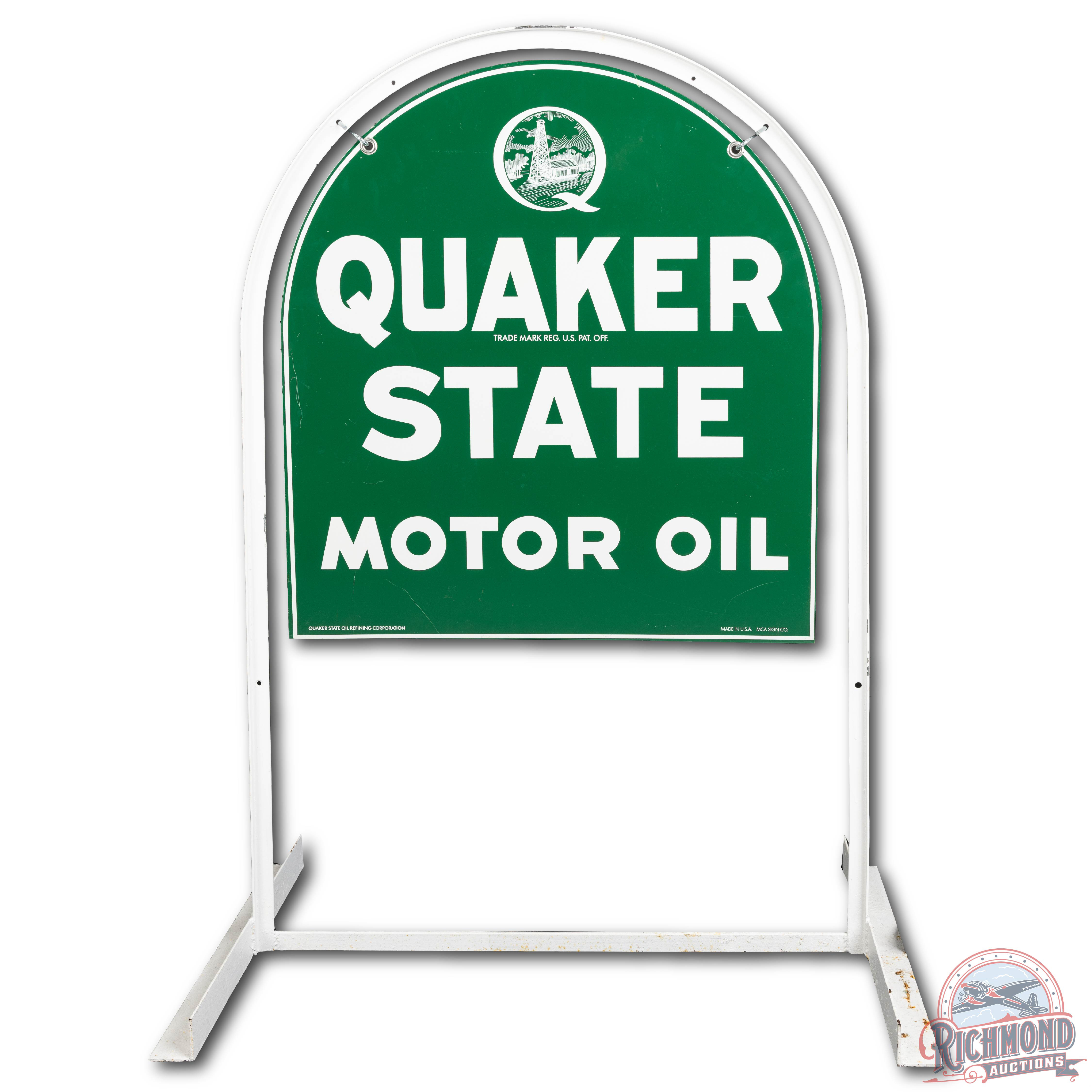 Quaker State Motor Oil Metal Sidewalk Sign & | Proxibid