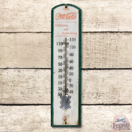 Coca Cola Delicious & Refreshing Wooden Thermometer Sign