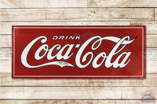 Early 45" Drink Coca Cola Porcelain Sign