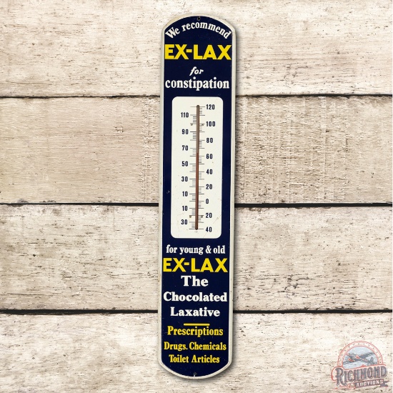 Ex-Lax The Chocolate Laxative Tin Thermometer Sign