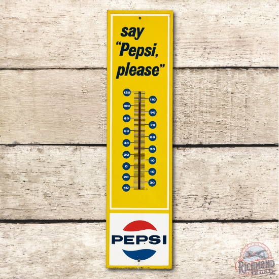Say Pepsi Please Tin Thermometer Sign