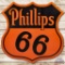 4' Phillips 66 Orange & Black Double Sided Porcelain Die Cut Shield Sign