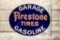 Firestone Tires Garage Gasoline Porcelain Flange Sign