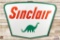 1961 7' Sinclair Double Sided Porcelain ID Sign w/ Dino & Frame