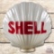 Shell One Piece Clamshell Milk Glass Gas Pump Globe
