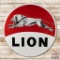 NOS 6' Leaping Lion Gasoline Double Sided Porcelain ID Sign