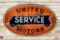 4' United Motors Service White Wheel Single Sided Porcelain Neon Sign