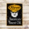 Oilzum America's Finest Motor Oil w/ Oswald Double Sided Porcelain Sign