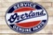 3' Overland Service Genuine Parts Oval Porcelain Sign