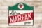 1939 Texaco White T Let Us Marfak Your Double Sided Tin Sign