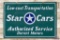 Star Cars Authorized Service Durant Motors Porcelain Sign