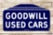 4' Pontiac Goodwill Used Cars Cookie Cutter Porcelain Sign