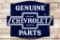 Genuine Chevrolet Parts Die Cut Porcelain Sign