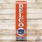 1954 6' Delco Batteries Self Framed Tin Vertical Sign