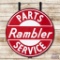5' Rambler Parts & Service Double Sided Porcelain Sign & Ring