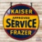 5' Kaiser Frazer Approved Service Two Piece Double Sided Porcelain Sign & Ring