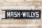 6' Nash-Willys Double Sided Tin Wood Framed Sign