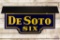 4' DeSoto Six Die Cut Dealership Double Sided Porcelain Lighted Hood Sign