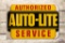 NOS Auto-Lite Authorized Service Tin Flange Sign