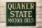 Quaker State Motor Oil 100% Pure PA Tin Flange Sign
