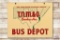 Texas TNM & O Coaches Inc Carlsbad Cavern Route Bus Depot Double Sided Porcelain Sign