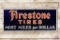 4' Firestone Tires Most Miles Per Dollar Porcelain Sign