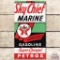1955 Texaco Sky Chief Marine Gasoline Porcelain Pump Plate Sign (Large)