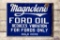 Magnolene Ford Oil Sold Here Porcelain Flange Sign