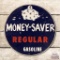 Money-Saver Regular Gasoline Tin Pump Plate Sign w/ Piggy Bank