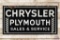 Chrysler Plymouth Sales & Service Porcelain Sign