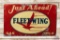 5' Fleet Wing Gas & Oils Just Ahead Tin Sign