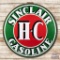 1957 6' Sinclair H-C Gasoline Double Sided Porcelain ID Sign & Ring