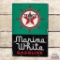 1939 Texaco White T Marine White Gasoline SS Porcelain Sign