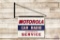 1963 Motorola Car Radio Authorized Service Double Sided Tin Sign & Hanger