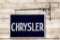 Chrysler Double Sided Porcelain Sign & Hanger