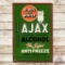 Rossville Ajax Denatured Alcohol Antifreeze Tin Thermometer Sign