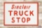 Sinclair Truck Stop Double Sided Porcelain Sign