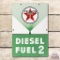 1959 Texaco Diesel Fuel 2 Porcelain Pump Plate Sign