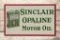Sinclair Opaline Motor Oil w/ Can Embossed Tin Sign