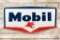 1956 5' Mobil Guillotine Double Sided Porcelain Identification Sign