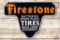 3' Firestone Tires Batteries Spark Plug Brake Lining Accessories Double Sided Porcelain Sign