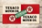 1948 Texaco White T Insulated Against Heat & Cold Motor Oil Double Sided Tin Sign