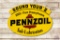 1968 Pennzoil Sound Your Z Safe Lubrication Double Sided Tin Sign
