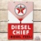 1960 Texaco Diesel Chief Porcelain Pump Plate Sign