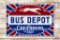 Greyhound Lines Bus Depot w/ Logo Double Sided Porcelain Sign