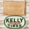 NOS 1959 3' Kelly Springfield Tires Convex Tin Bubble Sign & Original Box