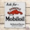 Ask For Mobiloil Gargoyle Authorized Service Vacuum Oil Co Porcelain Sign