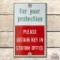 Associated For Your Protection Key In Office Porcelain Sign